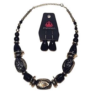 NWT Paparazzi Blockbuster Statement Necklace & Earring Set Chunky Beads Sparkle